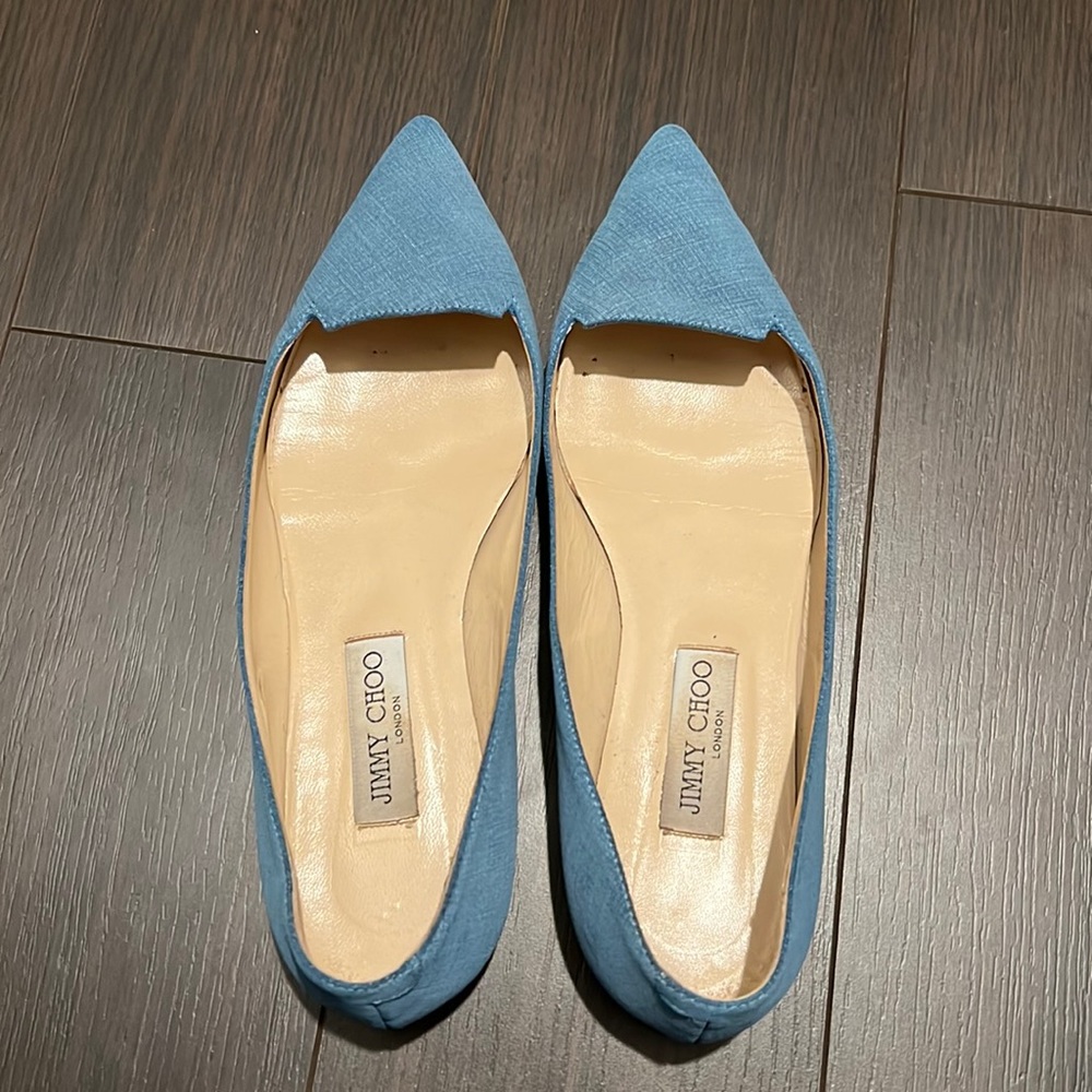 Jimmy Choo light denim colored flats